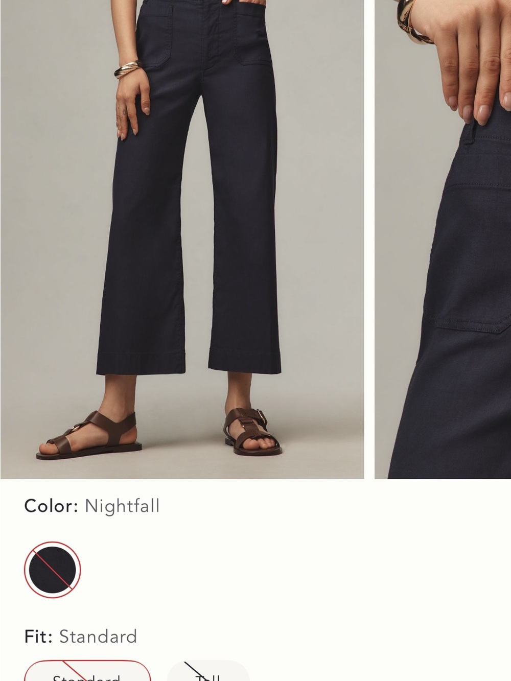 The Colette embroidered crop wide leg pants by Maeve size 26